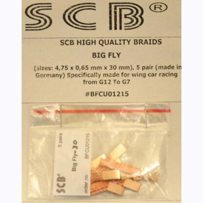 SCBBFCU01215-SCB BIG FLY BRAID 4.75MM X .65 MM THICK (WING CARS) 5 pairs - For Wing car racing
